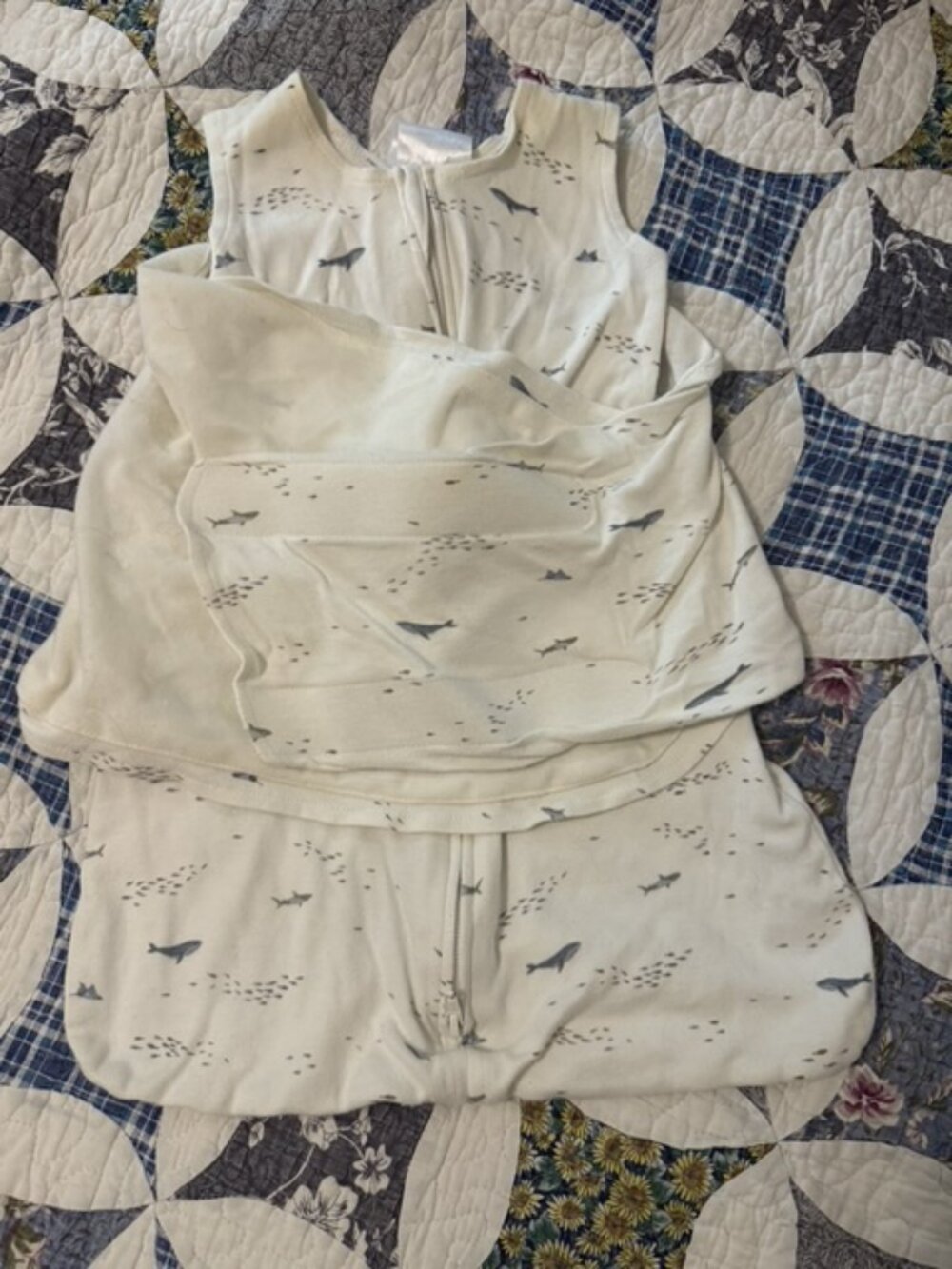 Halo Baby infant swaddle sleep sack wrap with whale and fish pattern newborn
